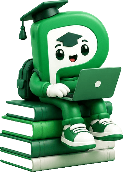 PadhoNa mascot studying on a laptop